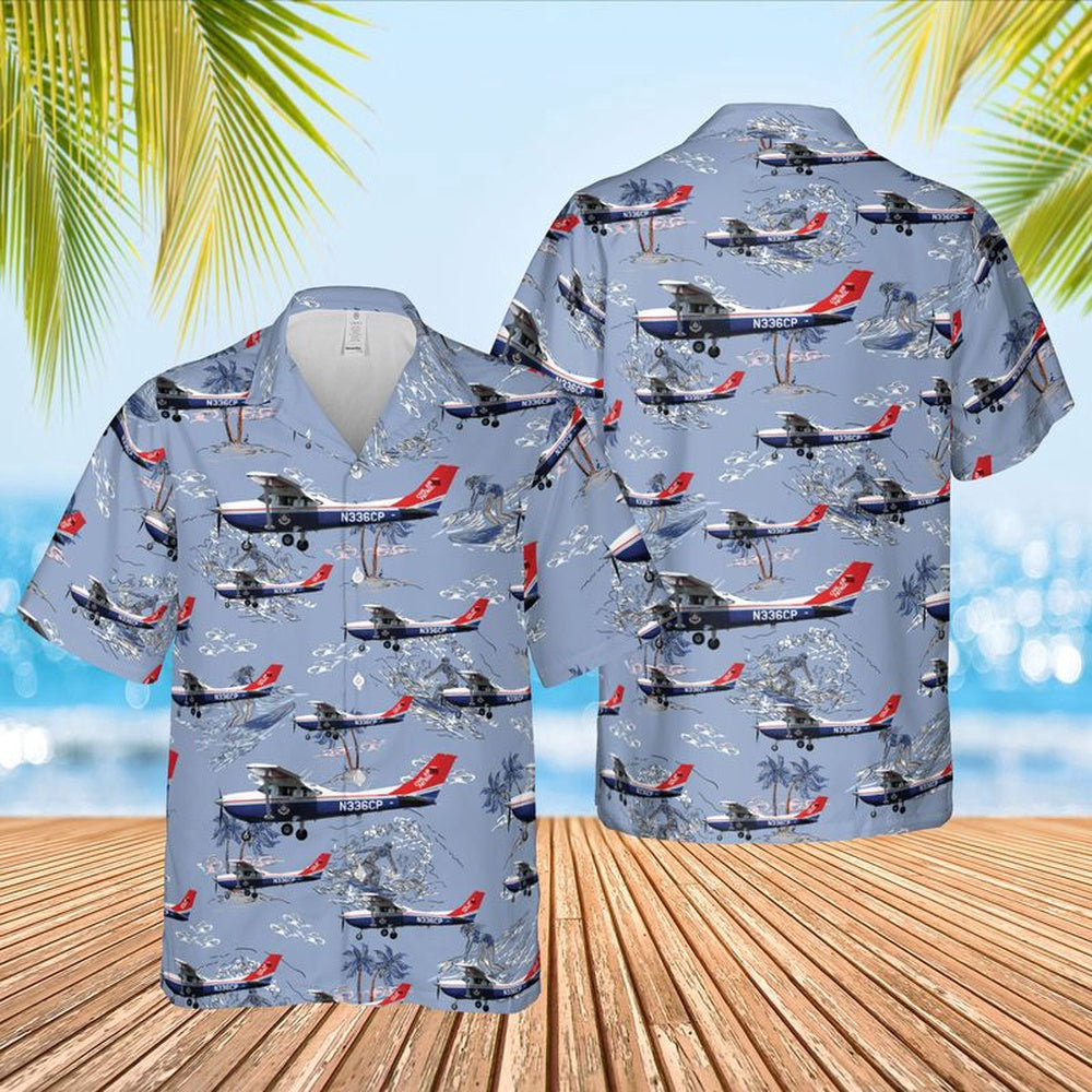 Air Force Hawaiian Shirt, US Air Force Civil Air Patrol Cessna T182T Turbo Skylane Hawaiian Shirt, Air Force Aloha Shirt