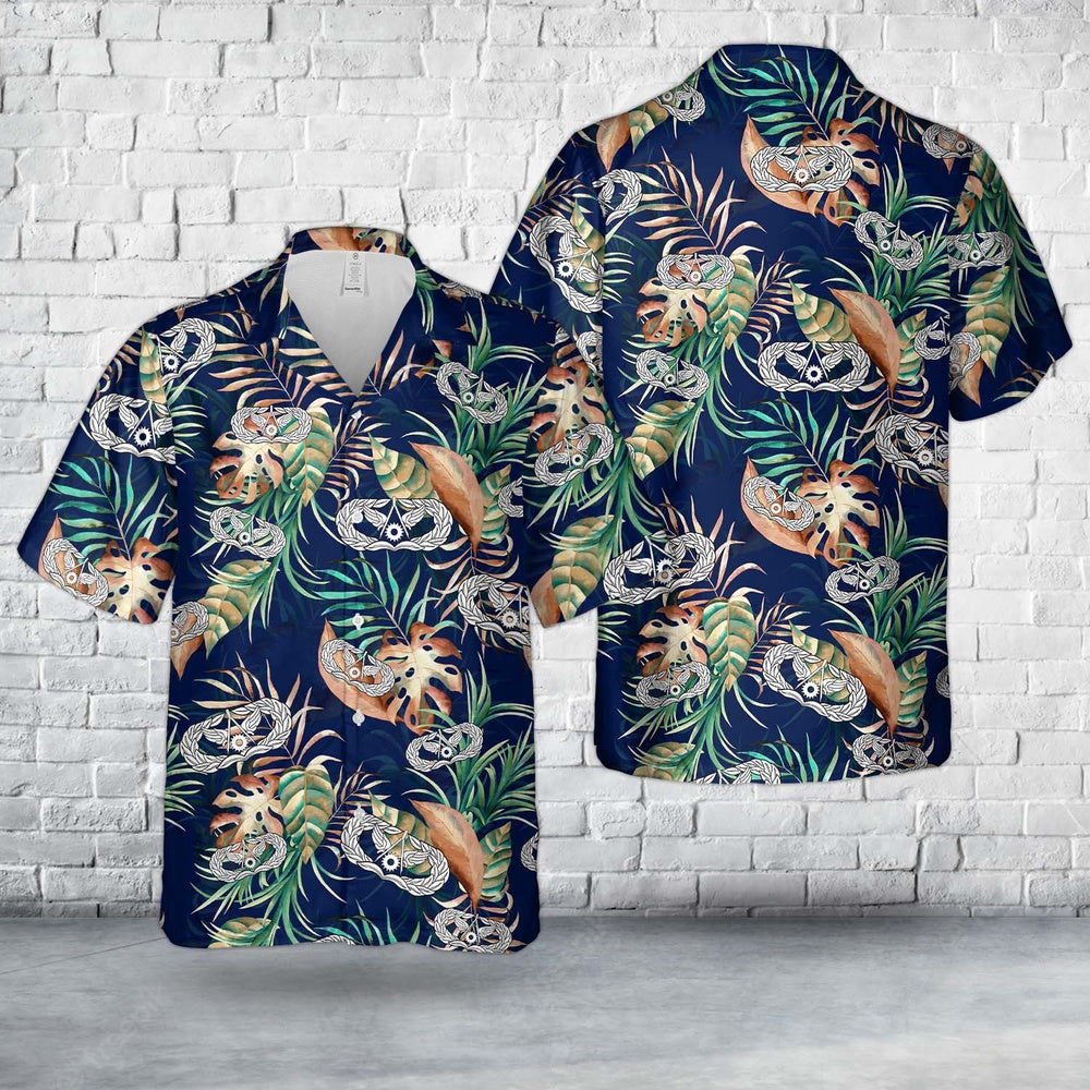 Air Force Hawaiian Shirt, US Air Force Civil Engineer Badge Hawaiian Shirt, Air Force Aloha Shirt