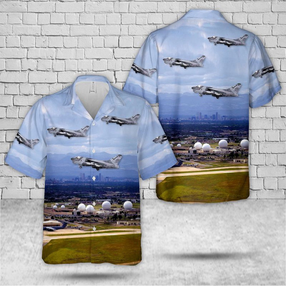 Air Force Hawaiian Shirt, US Air Force Colorado Air National Guard 120th TFS, 140th TFW A-7D Corsair II Hawaiian Shirt, Air Force Aloha Shirt