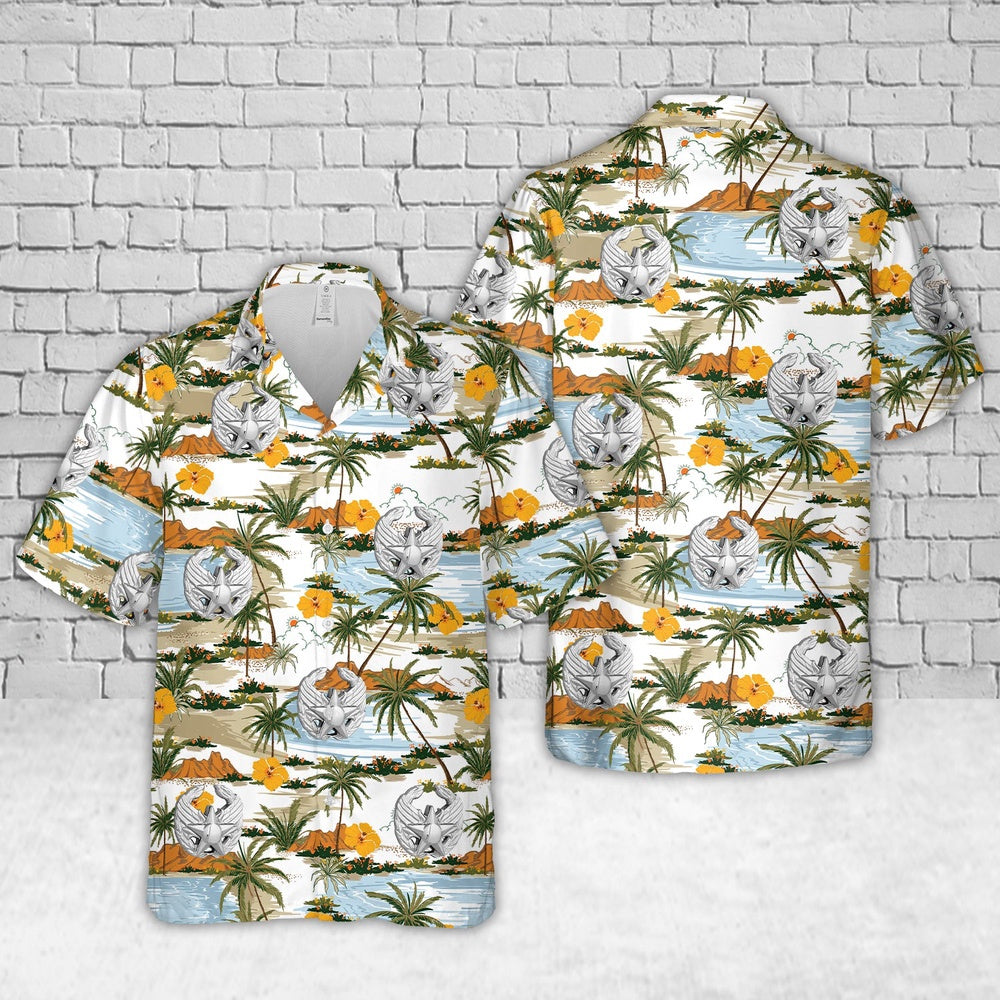 Air Force Hawaiian Shirt, US Air Force Commanders Badge Hawaiian Shirt, Air Force Aloha Shirt