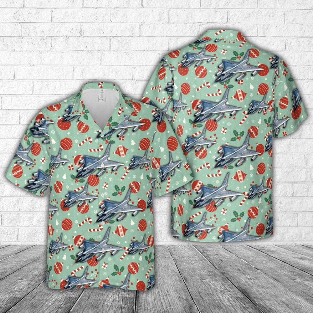 Air Force Hawaiian Shirt, US Air Force Convair B-58 Hustler Christmas Seamless Hawaiian Shirt, Air Force Aloha Shirt