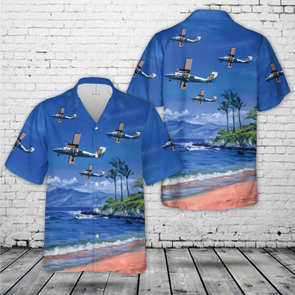 Air Force Hawaiian Shirt, US Air Force De Havilland Canada UV-18B (DHC-6-300) Twin Otter 77-0464 Hawaiian Shirt, Air Force Aloha Shirt