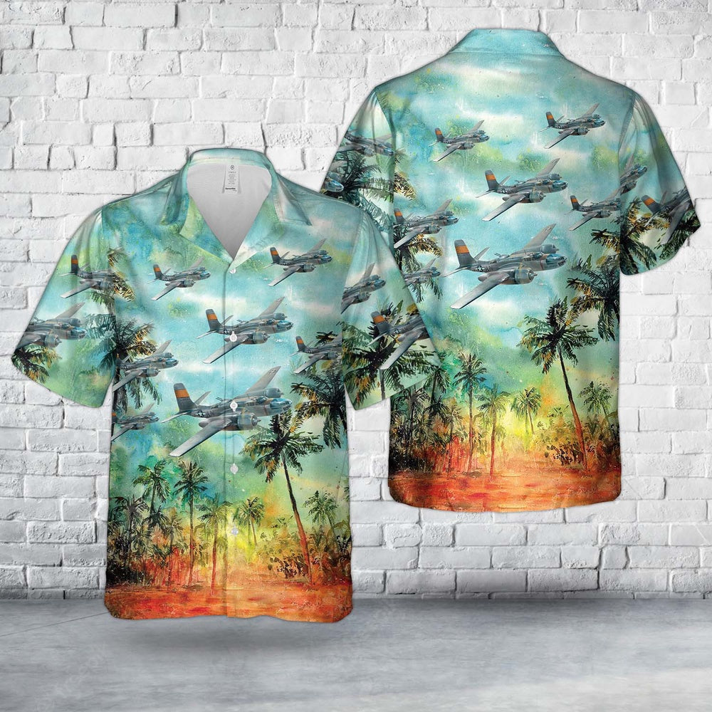 Air Force Hawaiian Shirt, US Air Force Douglas A-26С-15 Invader In WWII Hawaiian Shirt, Air Force Aloha Shirt