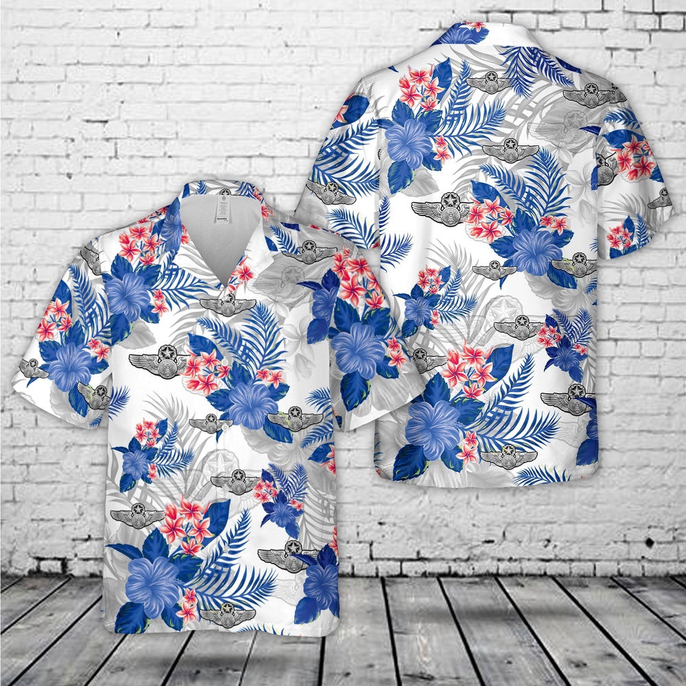 Air Force Hawaiian Shirt, US Air Force Enlisted Aircrew Master Wings Hawaiian Shirt, Air Force Aloha Shirt