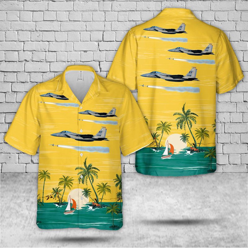 Air Force Hawaiian Shirt, US Air Force F-15C Fires An AIM-7 Sparrow Hawaiian Shirt, Air Force Aloha Shirt