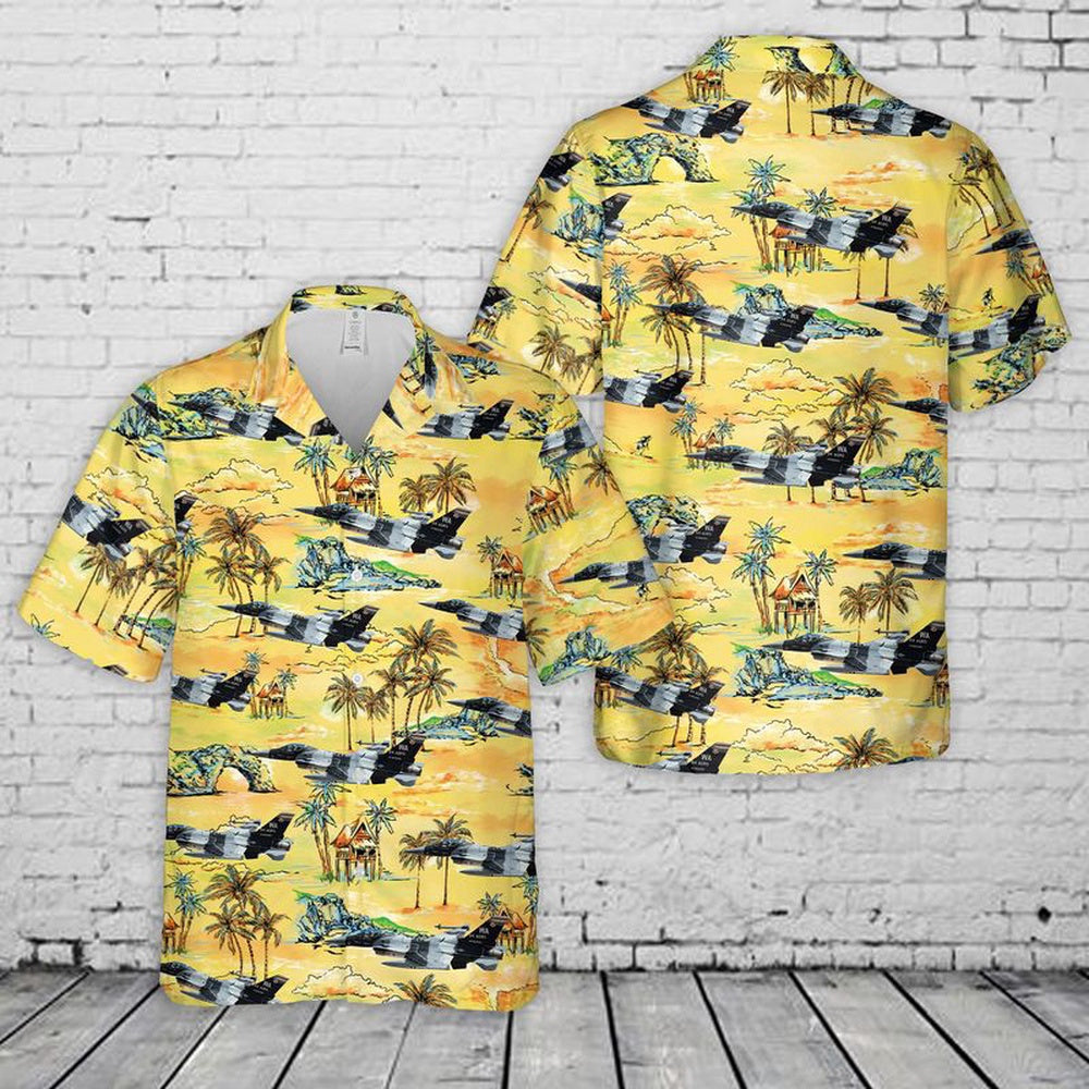 Air Force Hawaiian Shirt, US Air Force F-16C Aggressor Hawaiian Shirt, Air Force Aloha Shirt