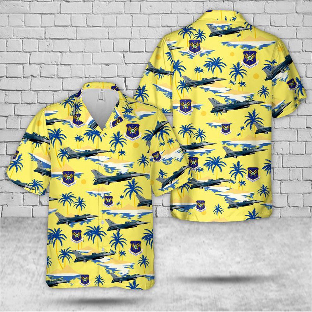 Air Force Hawaiian Shirt, US Air Force F-16C Fighting Falcon 301st Fighter Wing (301 FW) Hawaiian Shirt, Air Force Aloha Shirt