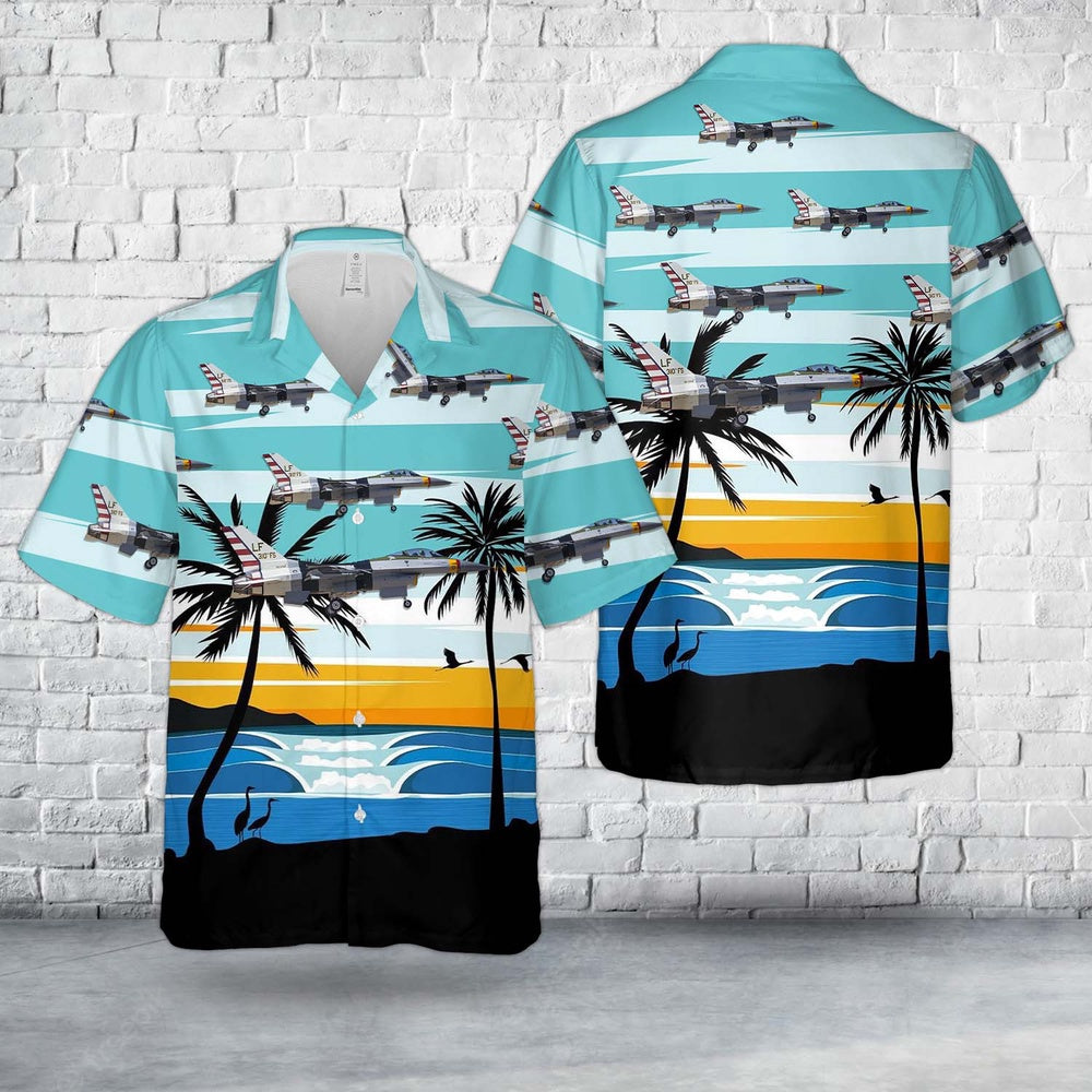 Air Force Hawaiian Shirt, US Air Force F-16 Fighting Falcon 310th Fighter Squadron Hawaiian Shirt, Air Force Aloha Shirt