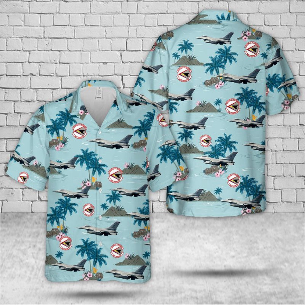 Air Force Hawaiian Shirt, US Air Force F-16 Fighting Falcon 480th Fighter Squadron Hawaiian Shirt, Air Force Aloha Shirt