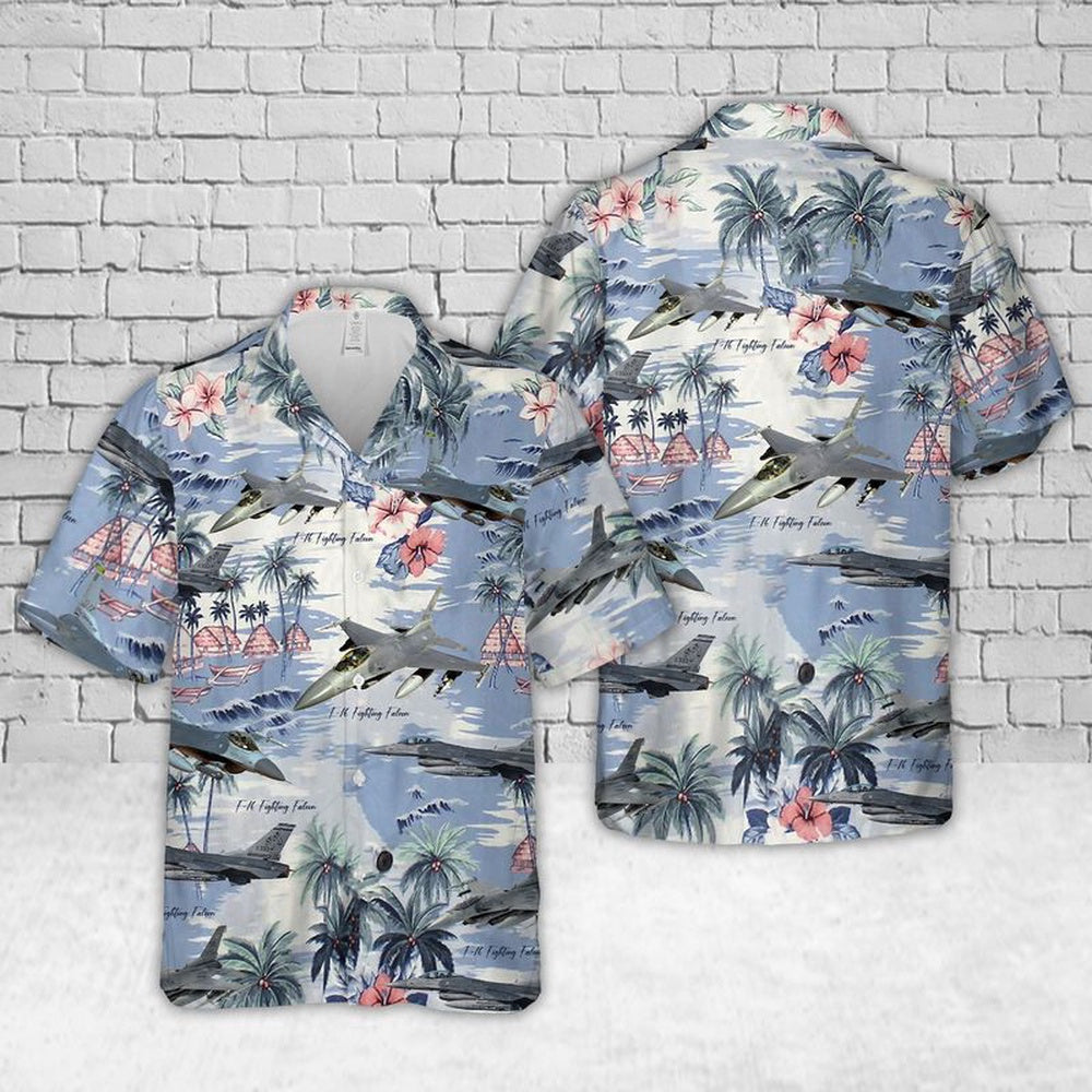 Air Force Hawaiian Shirt, US Air Force F-16 Fighting Falcon Hawaiian Shirt, Air Force Aloha Shirt