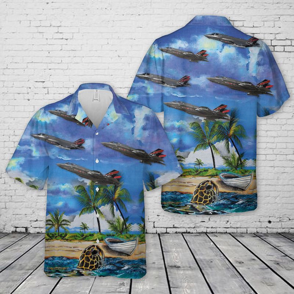 Air Force Hawaiian Shirt, US Air Force F-35A Lightning II AF-01 Hawaiian Shirt, Air Force Aloha Shirt