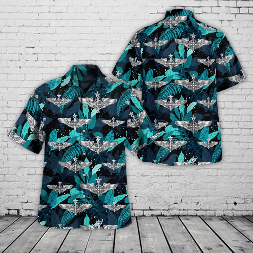 Air Force Hawaiian Shirt, US Air Force Flight Engineer Wings (Senior) Hawaiian Shirt, Air Force Aloha Shirt