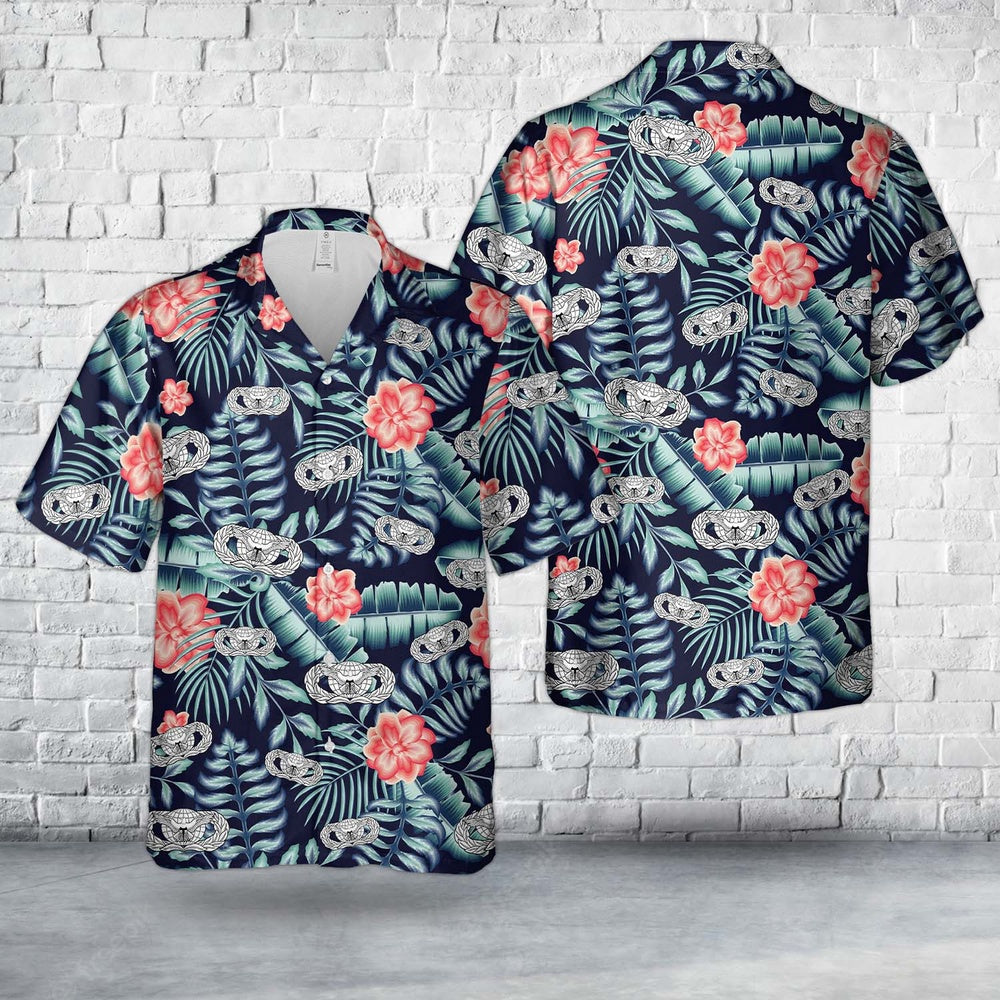Air Force Hawaiian Shirt, US Air Force Force Protection Badge Hawaiian Shirt, Air Force Aloha Shirt