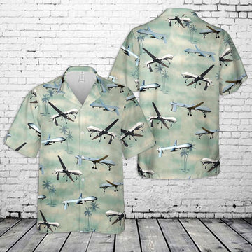 Air Force Hawaiian Shirt, US Air Force General Atomics MQ-1 Predator Hawaiian Shirt, Air Force Aloha Shirt