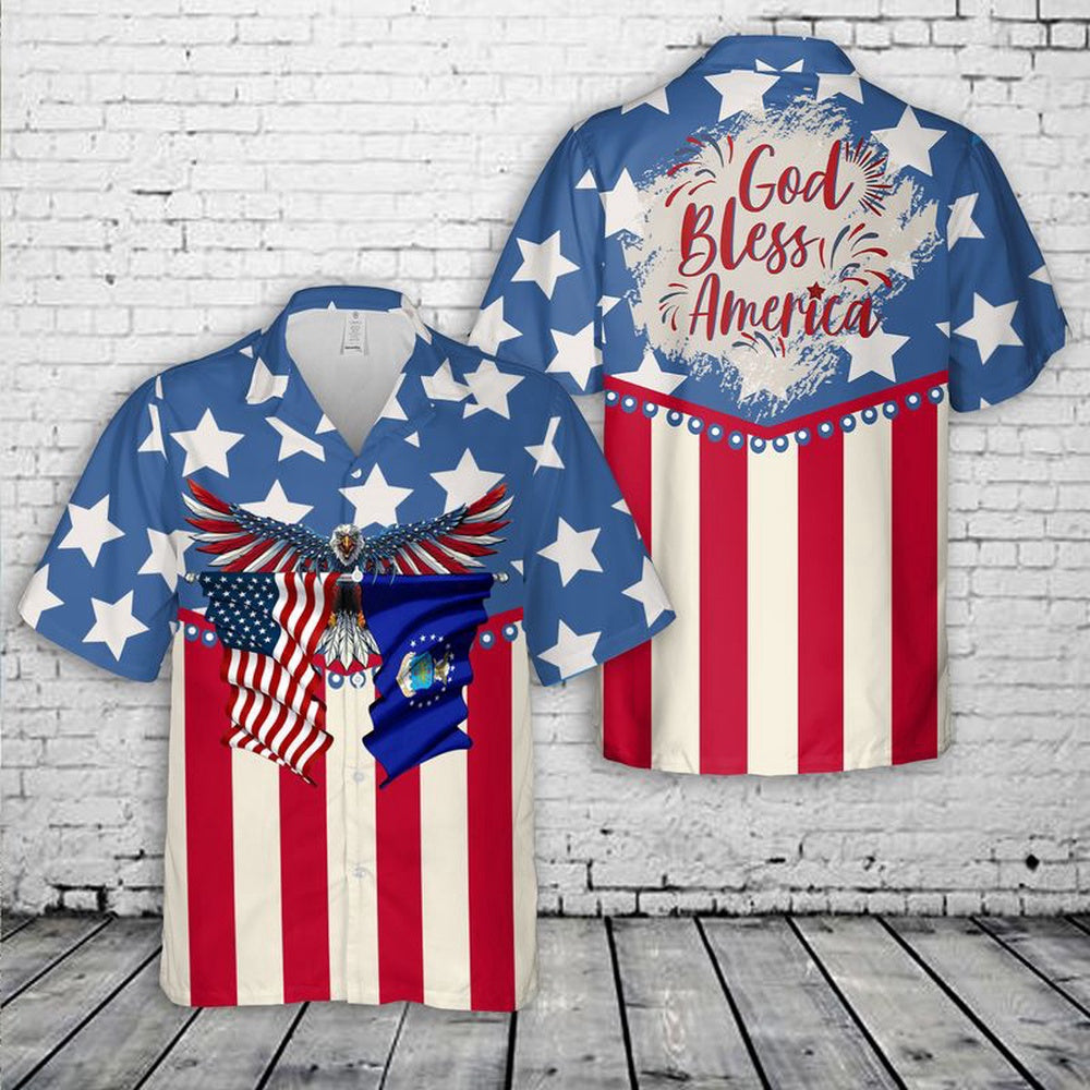 Air Force Hawaiian Shirt, US Air Force God Bless America 4th Of July Hawaiian Shirt, Air Force Aloha Shirt