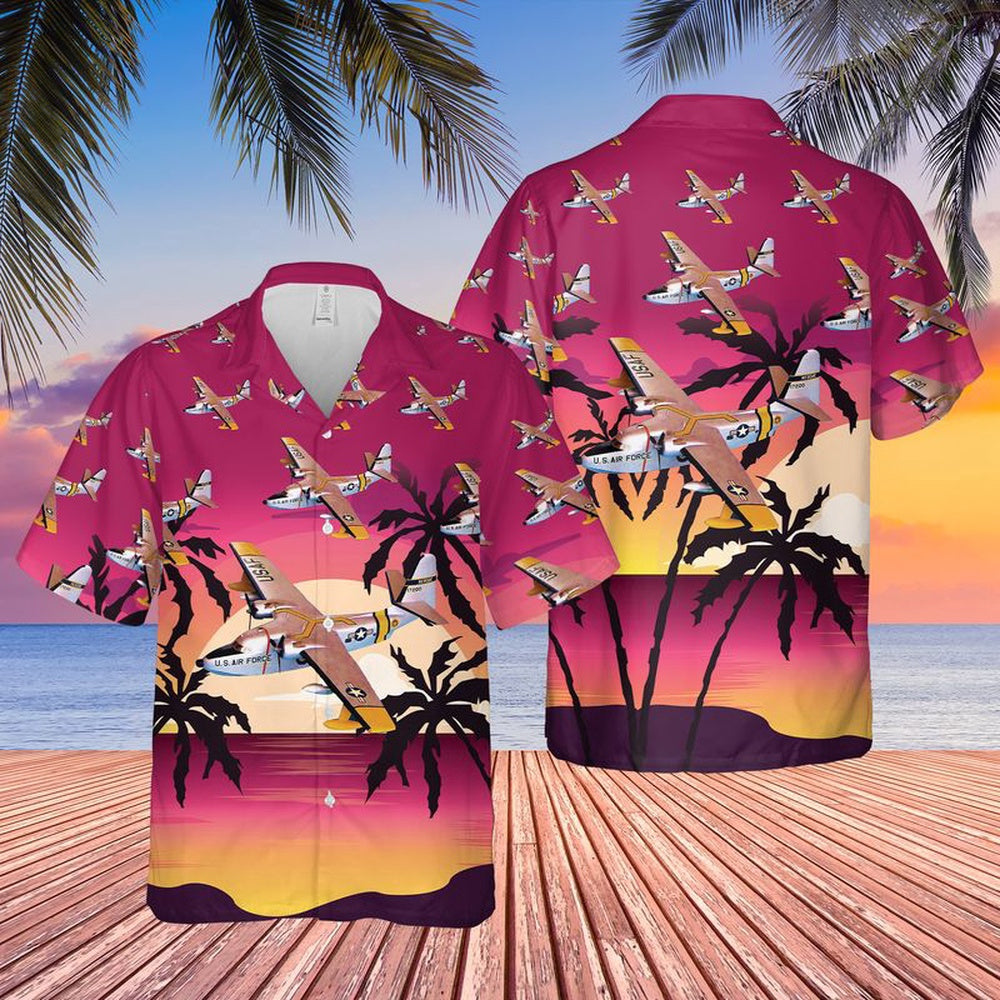 Air Force Hawaiian Shirt, US Air Force Grumman HU-16 Albatross Hawaiian Shirt, Air Force Aloha Shirt
