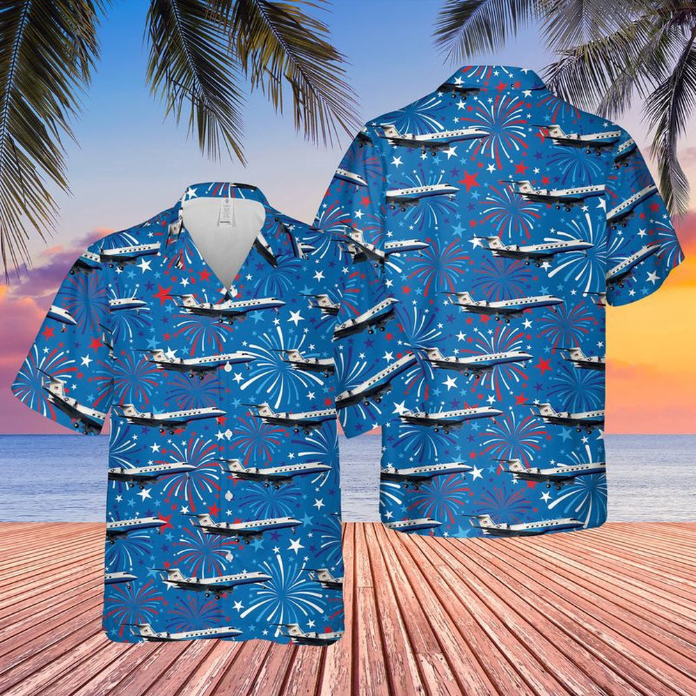 Air Force Hawaiian Shirt, US Air Force Gulfstream C37B 4th Of July Hawaiian Shirt, Air Force Aloha Shirt