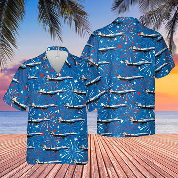 Air Force Hawaiian Shirt, US Air Force Gulfstream C37B 4th Of July Hawaiian Shirt, Air Force Aloha Shirt