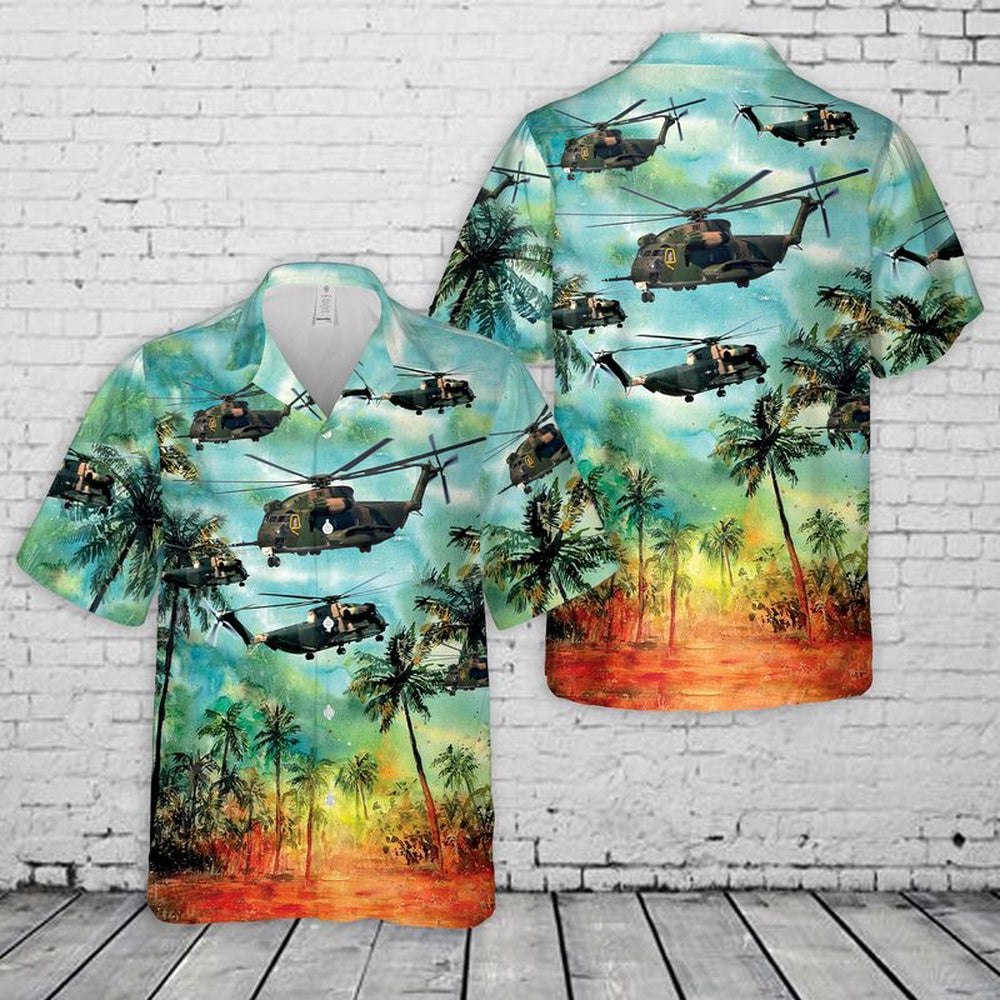 Air Force Hawaiian Shirt, US Air Force HH-53 Super Jolly Green Giant Hawaiian Shirt, Air Force Aloha Shirt