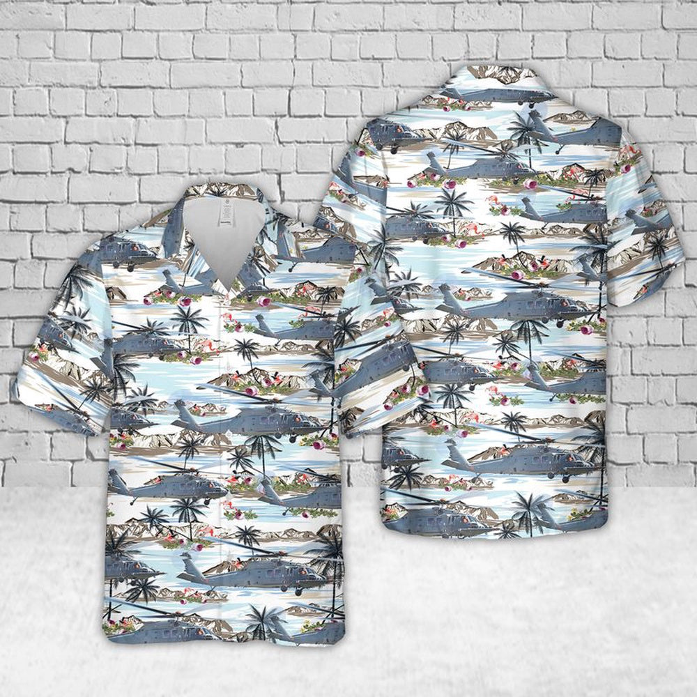 Air Force Hawaiian Shirt, US Air Force HH-60W Combat Rescue Helicopter Hawaiian Shirt, Air Force Aloha Shirt