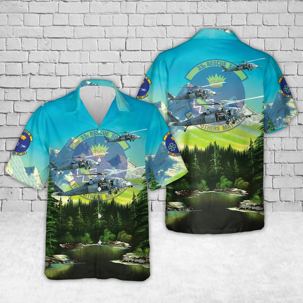 Air Force Hawaiian Shirt, US Air Force HH-60 Pave Hawk Of 33rd Rescue Squadron Hawaiian Shirt, Air Force Aloha Shirt
