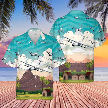 Air Force Hawaiian Shirt, US Air Force Hanoi Taxi Lockheed C-141 Starlifter Hawaiian Shirt, Air Force Aloha Shirt