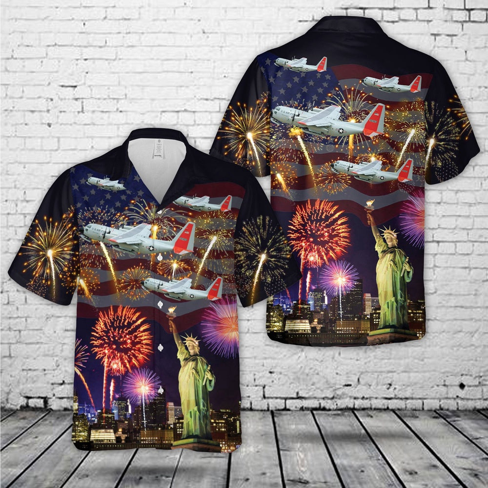 Air Force Hawaiian Shirt, US Air Force LC-130 Hercules Skibird , 4th Of July Hawaiian Shirt, Air Force Aloha Shirt