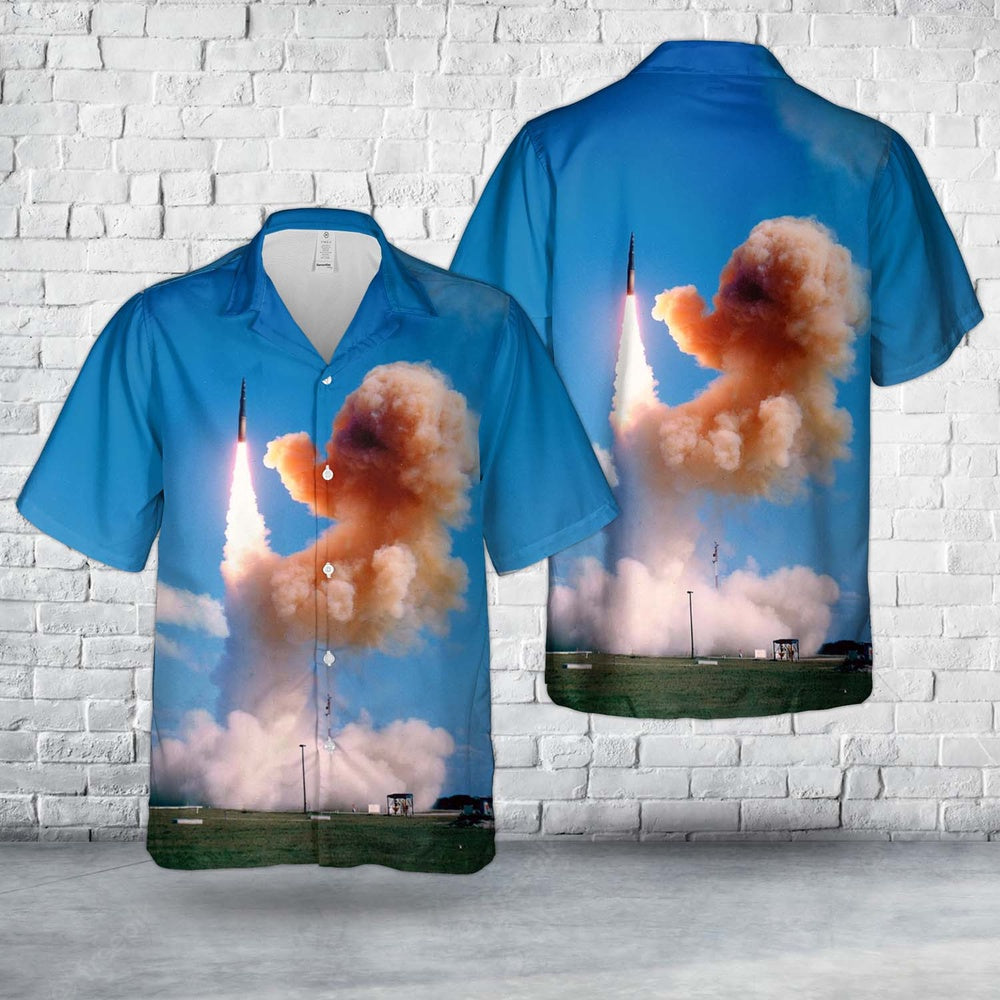Air Force Hawaiian Shirt, US Air Force LGM-30F Minuteman-II ICBM Hawaiian Shirt, Air Force Aloha Shirt