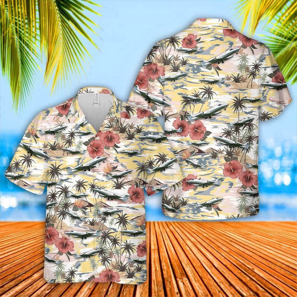 Air Force Hawaiian Shirt, US Air Force Learjet 35 Hawaiian Shirt, Air Force Aloha Shirt