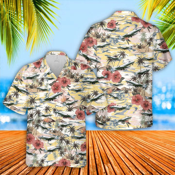 Air Force Hawaiian Shirt, US Air Force Learjet 35 Hawaiian Shirt, Air Force Aloha Shirt