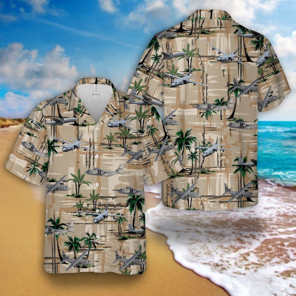 Air Force Hawaiian Shirt, US Air Force Lockheed C-130 Hercules Hawaiian Shirt, Air Force Aloha Shirt