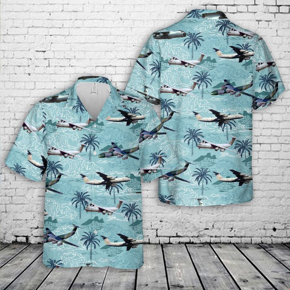Air Force Hawaiian Shirt, US Air Force Lockheed C-141B Starlifter Hawaiian Shirt, Air Force Aloha Shirt