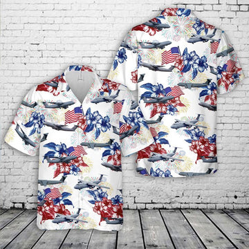 Air Force Hawaiian Shirt, US Air Force Lockheed C-5 Galaxy 4th Of July Hawaiian Shirt, Air Force Aloha Shirt