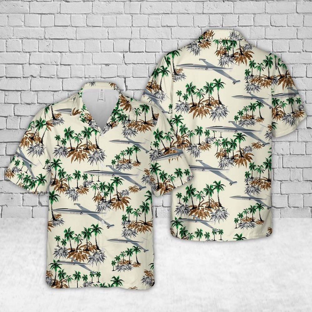 Air Force Hawaiian Shirt, US Air Force Lockheed CL-400 Suntan Hawaiian Shirt, Air Force Aloha Shirt