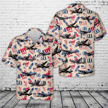 Air Force Hawaiian Shirt, US Air Force Lockheed MC-130, 4th Of July Hawaiian Shirt, Air Force Aloha Shirt
