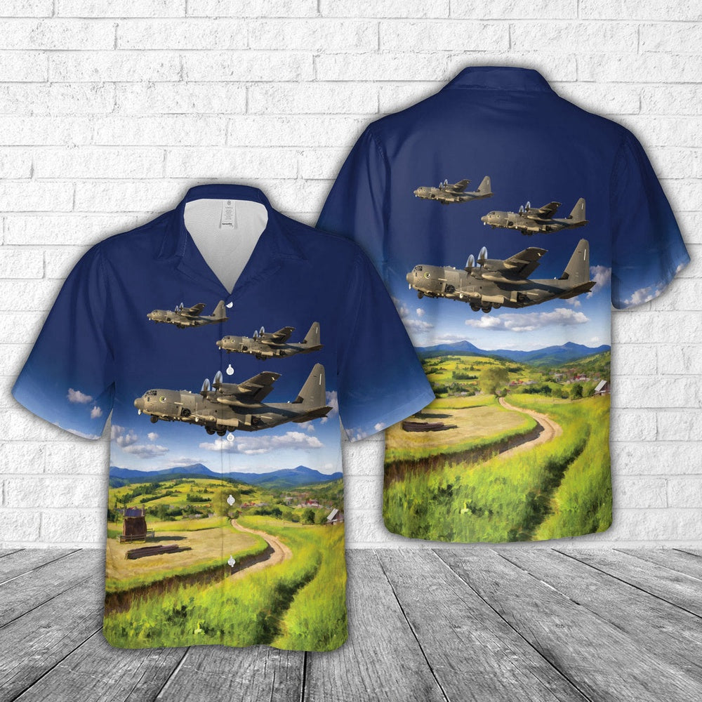 Air Force Hawaiian Shirt, US Air Force Lockheed Martin AC-130J Ghostrider (L-382100) Hawaiian Shirt, Air Force Aloha Shirt