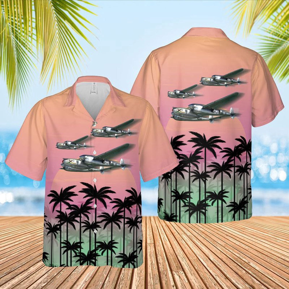 Air Force Hawaiian Shirt, US Air Force Lockheed P-38 Litte Buckaroo 367th FG392nd FS Hawaiian Shirt, Air Force Aloha Shirt