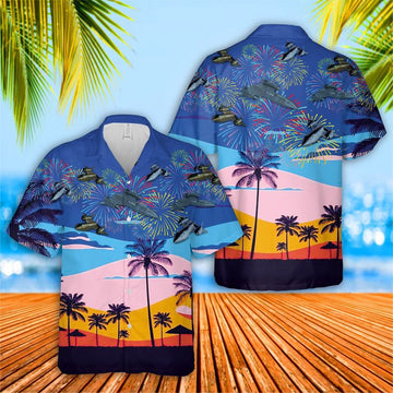 Air Force Hawaiian Shirt, US Air Force Lockheed SR-71 Blackbird 4th Of July Hawaiian Shirt, Air Force Aloha Shirt