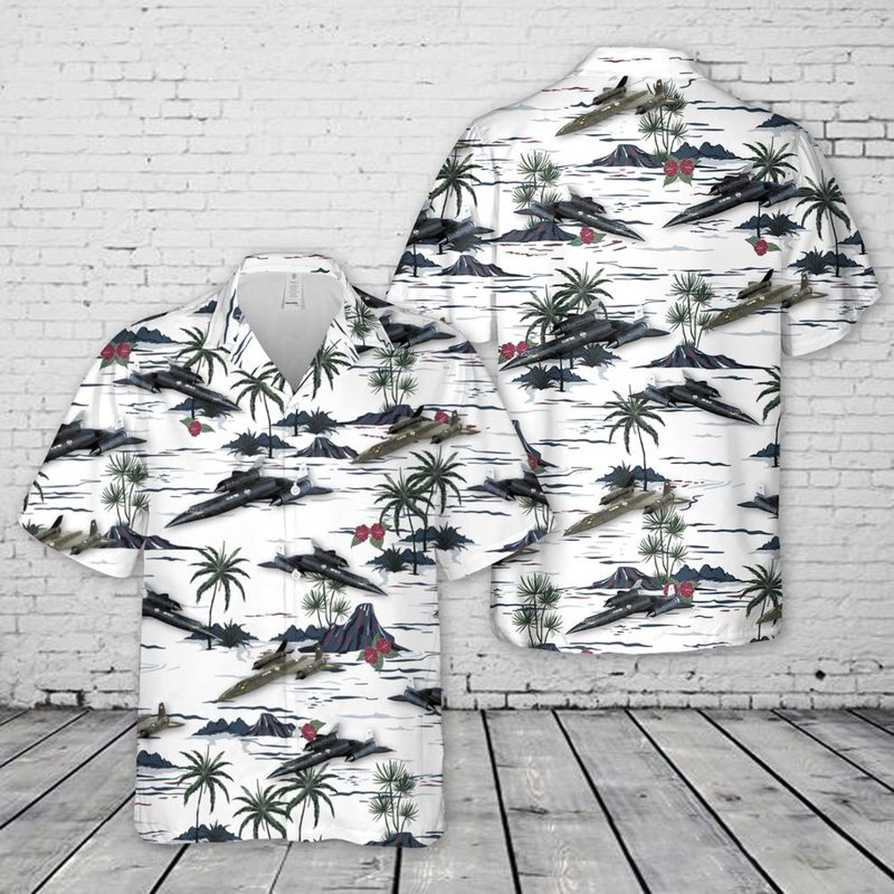 Air Force Hawaiian Shirt, US Air Force Lockheed SR-71 Blackbird Hawaiian Shirt, Air Force Aloha Shirt