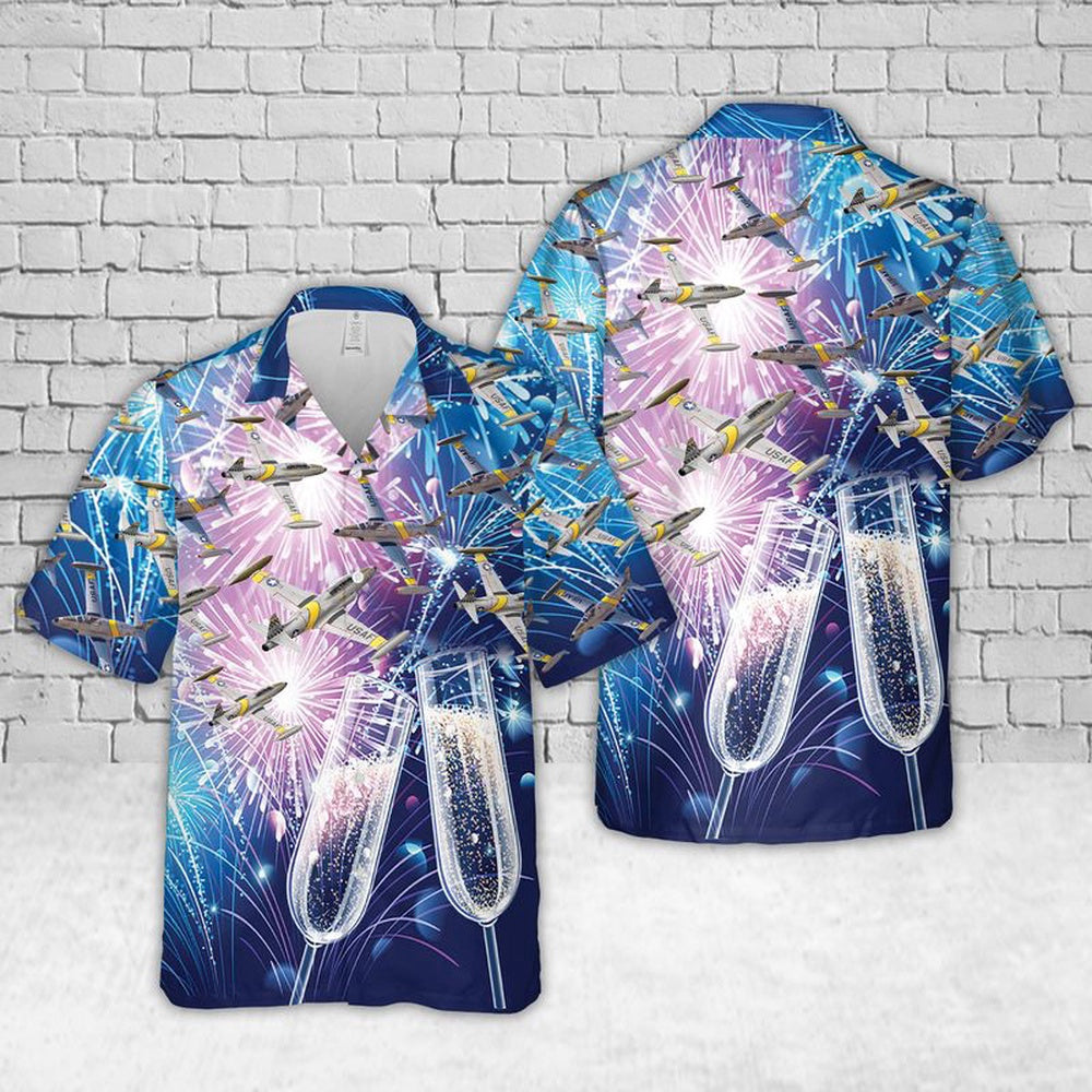 Air Force Hawaiian Shirt, US Air Force Lockheed T-33 Shooting Star Hawaiian Shirt, Air Force Aloha Shirt