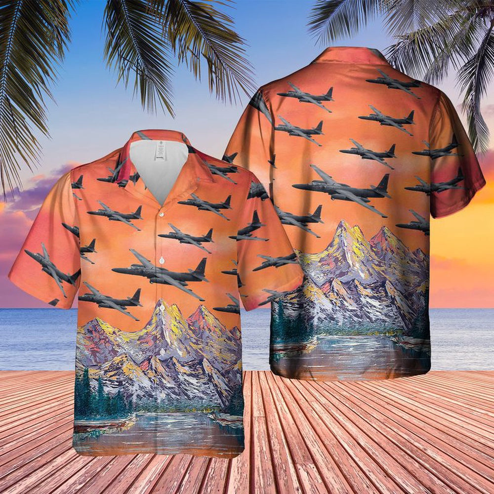 Air Force Hawaiian Shirt, US Air Force Lockheed U-2S Dragon Lady Hawaiian Shirt, Air Force Aloha Shirt
