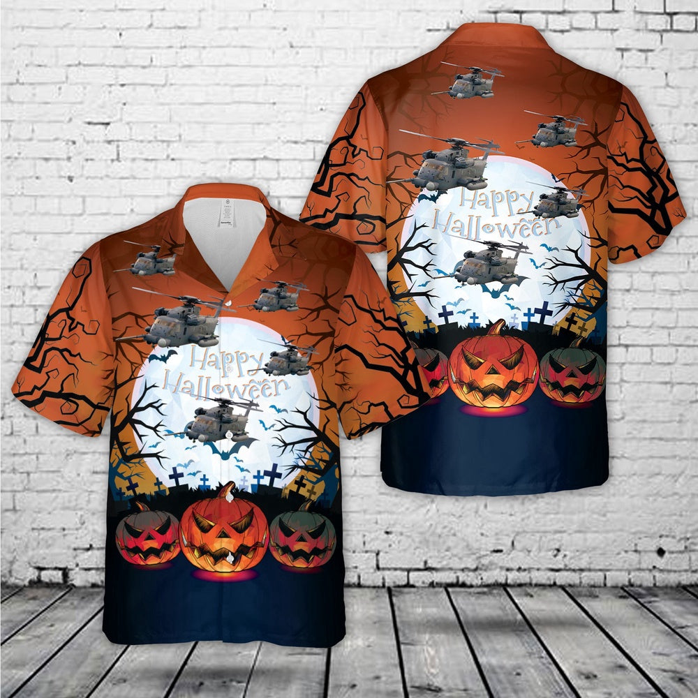 Air Force Hawaiian Shirt, US Air Force MH53 Pave Low Halloween Hawaiian Shirt, Air Force Aloha Shirt