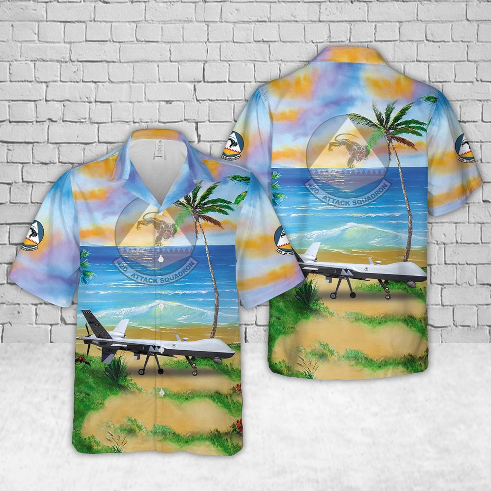 Air Force Hawaiian Shirt, US Air Force MQ-9 Reaper 42nd Attack Squadron Hawaiian Shirt, Air Force Aloha Shirt