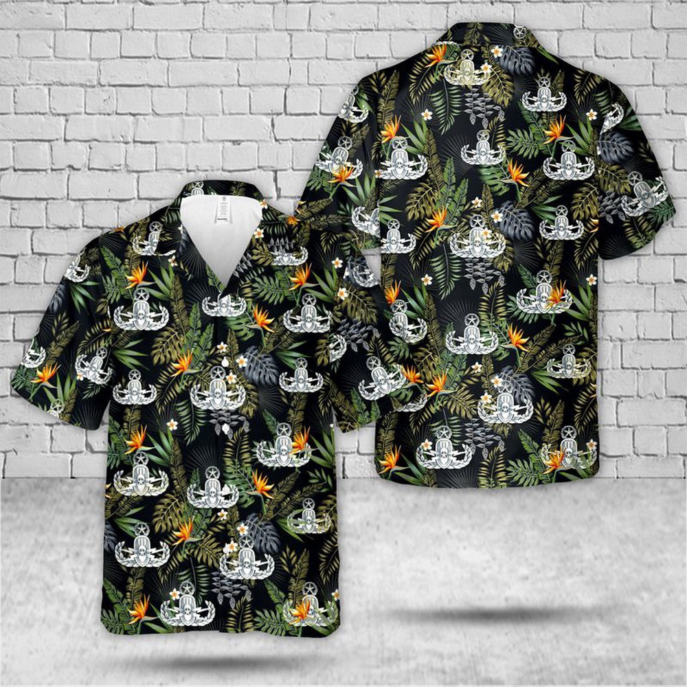 Air Force Hawaiian Shirt, US Air Force Master Explosive Ordnance Disposal (EOD) Hawaiian Shirt, Air Force Aloha Shirt