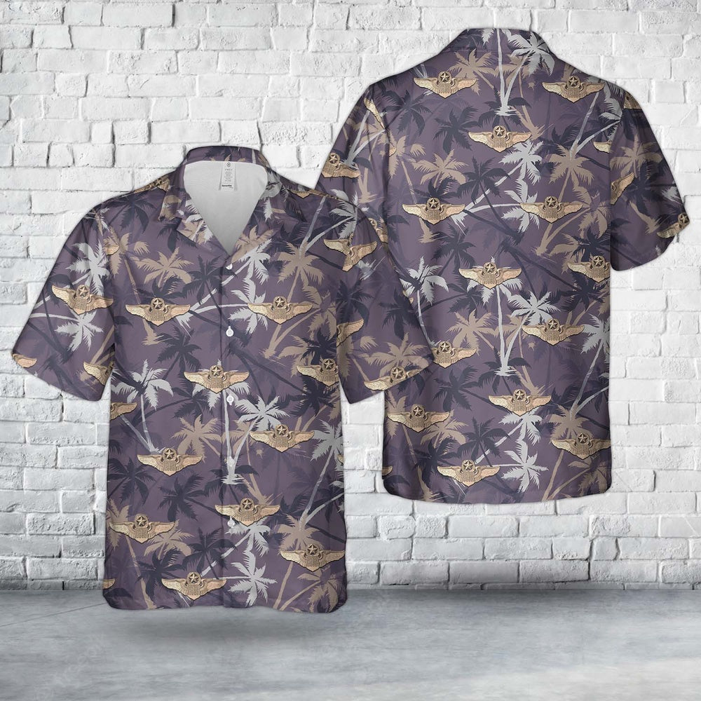 Air Force Hawaiian Shirt, US Air Force Master Navigator Wings Insignia Hawaiian Shirt, Air Force Aloha Shirt