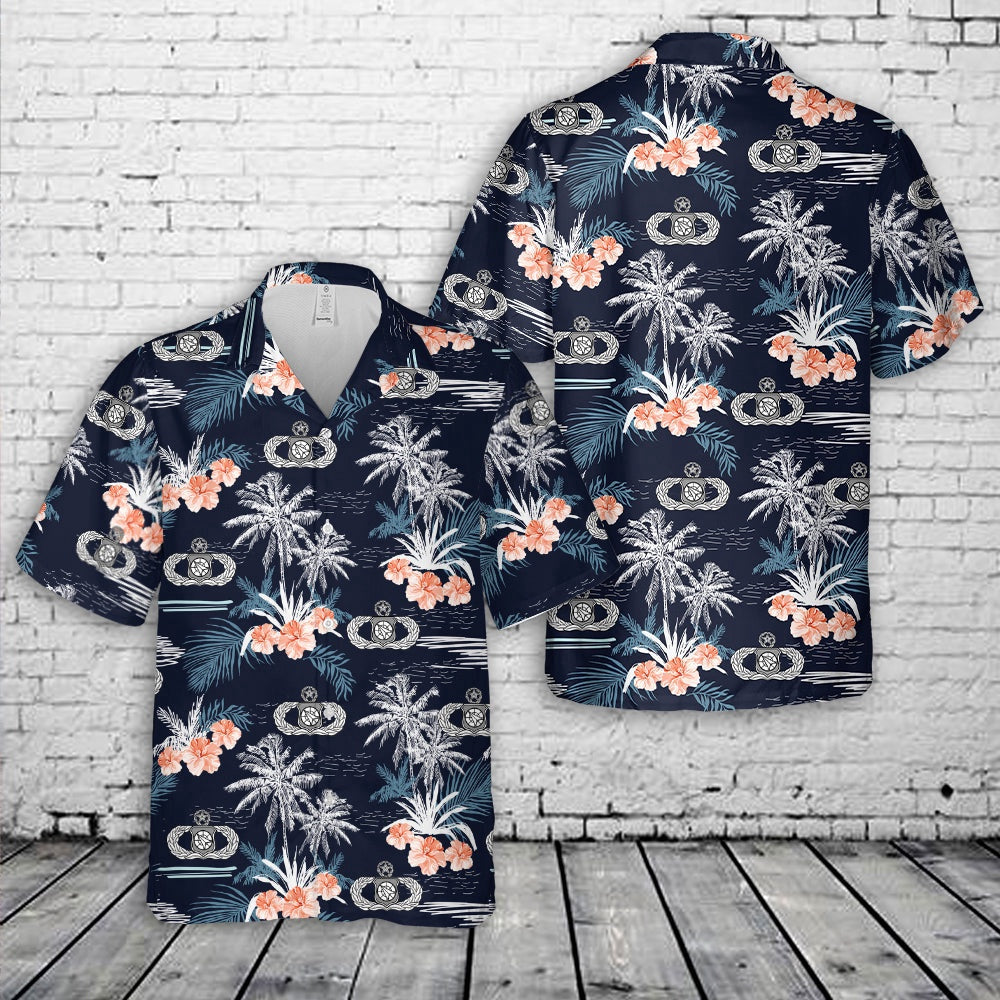 Air Force Hawaiian Shirt, US Air Force Master Weapons Director Badge Hawaiian Shirt, Air Force Aloha Shirt