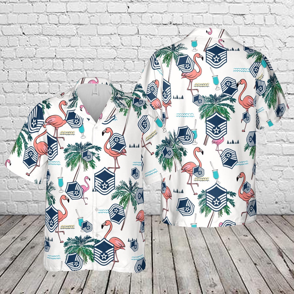 Air Force Hawaiian Shirt, US Air Force Master sergeant Rank Hawaiian Shirt, Air Force Aloha Shirt