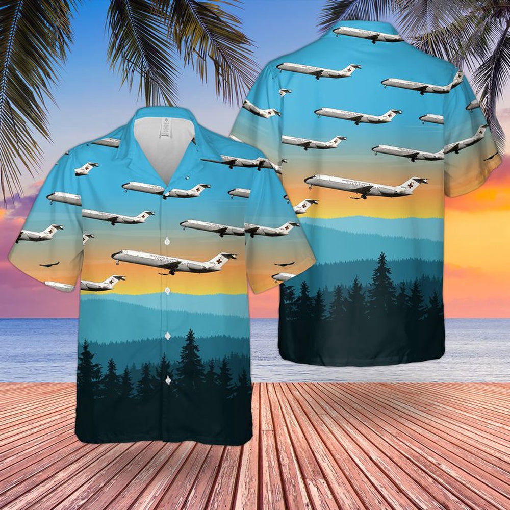Air Force Hawaiian Shirt, US Air Force McDonnell Douglas C-9A Nightingale (DC-9-32CF) Hawaiian Shirt, Air Force Aloha Shirt