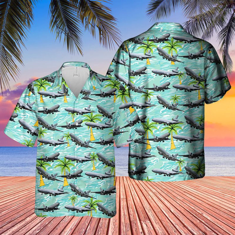 Air Force Hawaiian Shirt, US Air Force McDonnell Douglas KC-10A Extender (DC-10-30CF) Hawaiian Shirt, Air Force Aloha Shirt