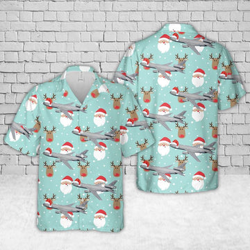 Air Force Hawaiian Shirt, US Air Force McDonnell Douglas KC-10 Extender Christmas Hawaiian Shirt, Air Force Aloha Shirt